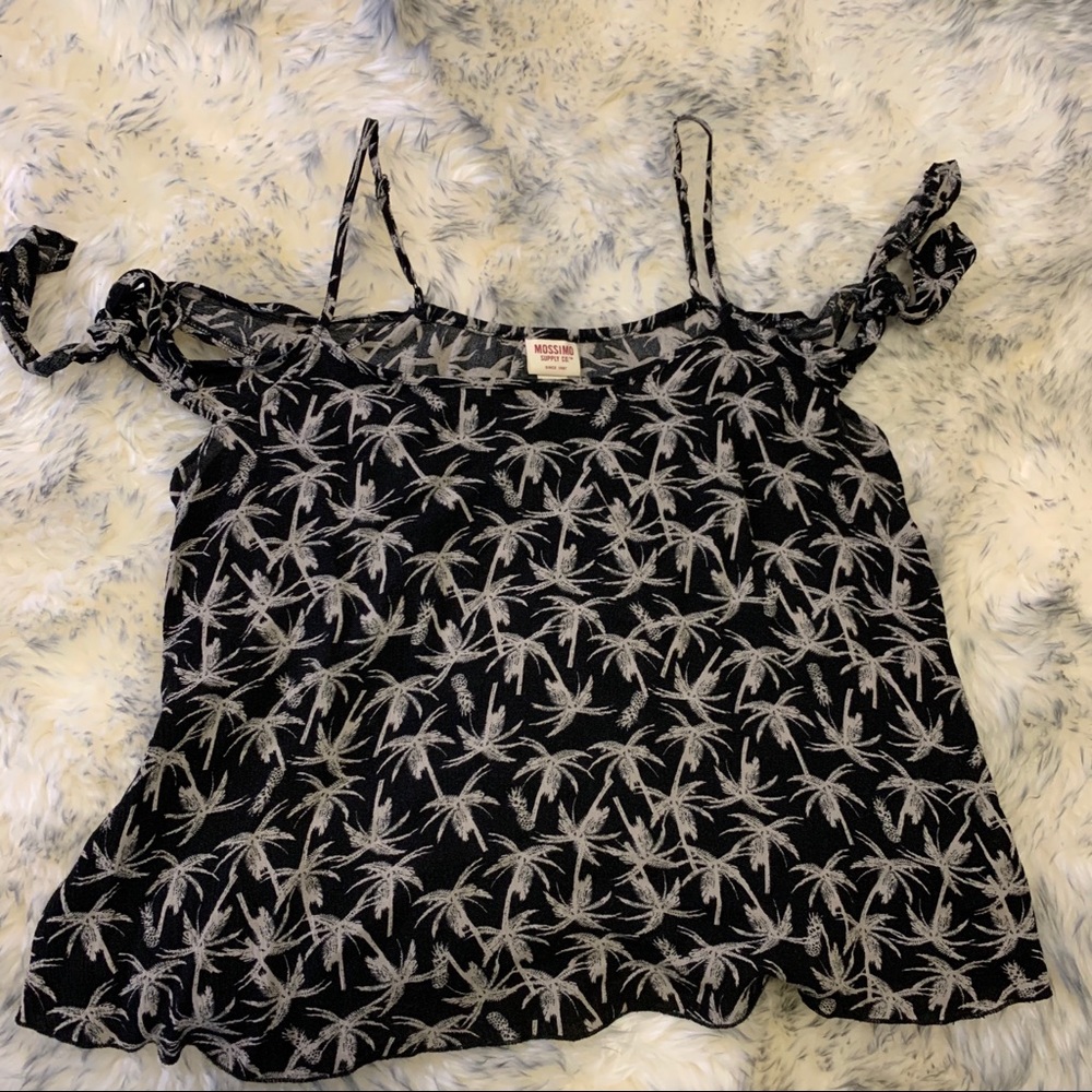Missimo small off the shoulder top black beige